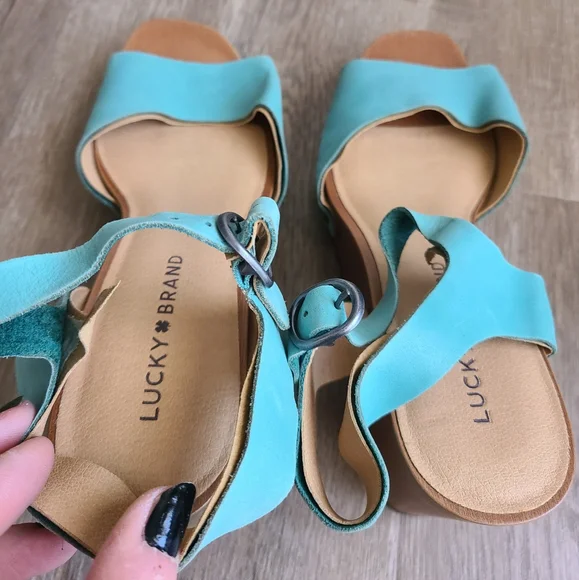 Lucky Brand Wedges Teal size 8 - Picture 14 of 16